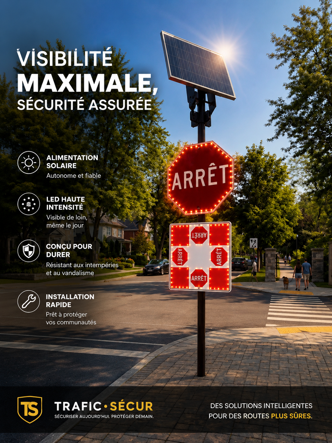 Panneau ARRET lumineux